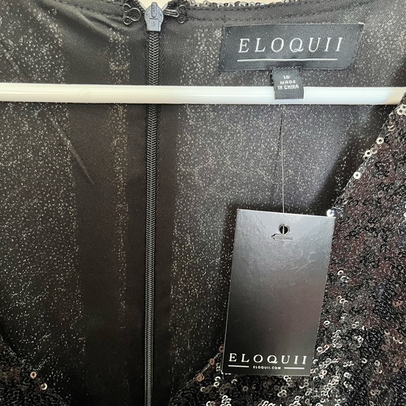 Gorgeous Sequin Jumpsuit Eloquii V-neck wide leg ready for PARTIES! 14-16 NWT - Picture 4 of 6